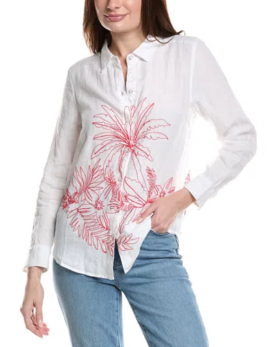 Tommy Bahama Portico Palms Corded Embroidered Linen Shirt In Calypso Pink