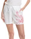 Tommy Bahama Portico Palms Embroidered High-rise Linen Easy Short In Pink