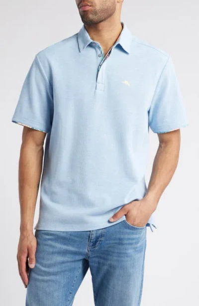 Tommy Bahama Position Palms 5 O'clock Islandzone® Piqué Polo In Vacation Blue Heather
