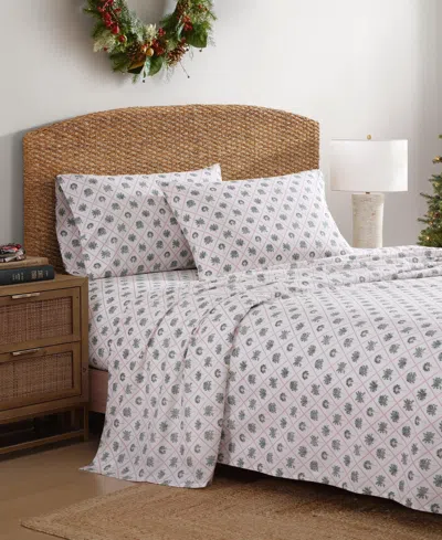 Tommy Bahama Printed Holiday 200-thread Count Cotton 4-pc. Sheet Set, Queen In White