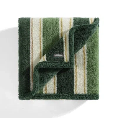 Tommy Bahama Printed Reversible Sherpa Throw Blanket In Green