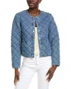 Tommy Bahama Quilted Denim Cropped Jacket In Blue
