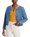 Tommy Bahama Quilted Denim Cropped Jacket In Vintage Playa Wash