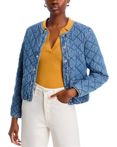 Tommy Bahama Quilted Denim Cropped Jacket In Vintage Playa Wash