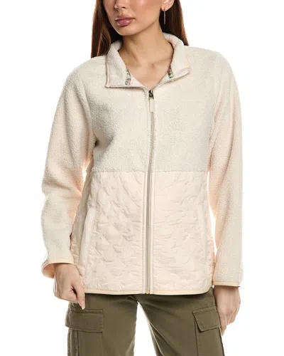 Tommy Bahama Quilted Hybrid Full Zip Jacket In Beige