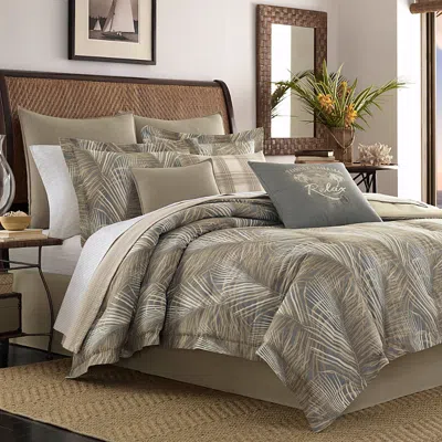 Tommy Bahama Raffia Palms Comforter Set, King In Gray