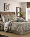 Tommy Bahama Raffia Palms Reversible Comforter Set, California King In Pewter Brown