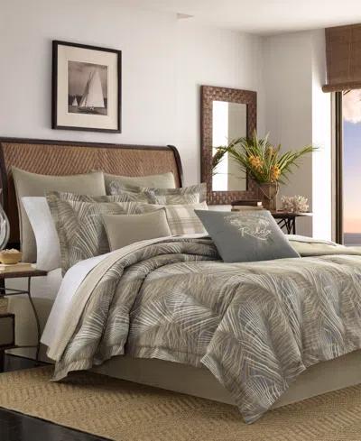 TOMMY BAHAMA RAFFIA PALMS REVERSIBLE COMFORTER SET, QUEEN