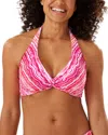 Tommy Bahama Rainbow Underwire Twist Halter Bra In Orange
