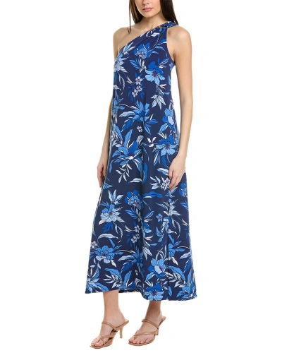 Tommy Bahama Romantic Blooms One-shoulder Maxi Dress In Blue