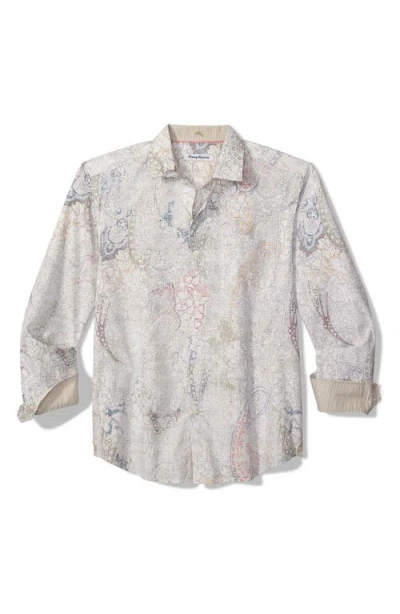 Tommy Bahama Saldana Paisley Cotton & Silk Button-up Shirt In Neutral