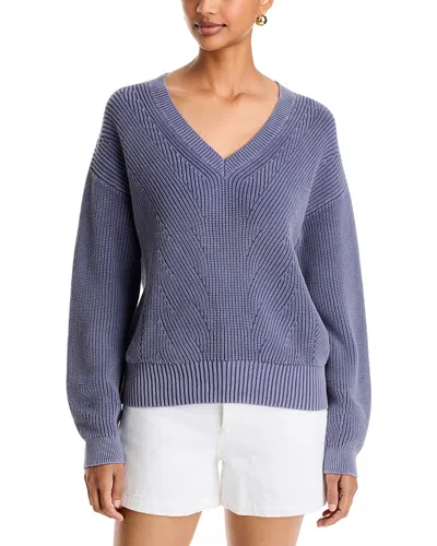 Tommy Bahama Salt & Sea Wash Cotton V Neck Sweater In Blue