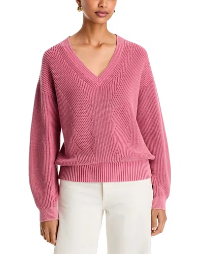 Tommy Bahama Salt & Sea Wash Cotton V Neck Sweater In Pink