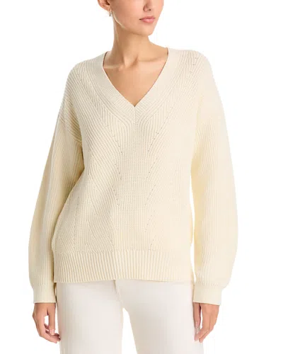 Tommy Bahama Salt & Sea Wash Cotton V Neck Sweater In White