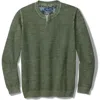 Tommy Bahama Saltwater Tide Abaco Cotton Split Neck Sweater In Green