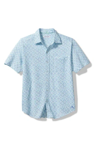 Tommy Bahama San Lucio Islandzone® Short Sleeve Knit Button-up Shirt In Blue Canal