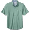 Tommy Bahama San Lucio Lotus Happy Hour Islandzone® Short Sleeve Cotton Blend Button-up Shirt In Green