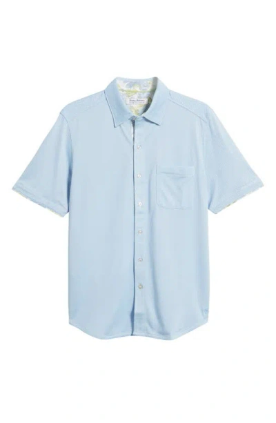 Tommy Bahama San Lucio Paradise Happy Hour Short Sleeve Shirt In Chambray Blue