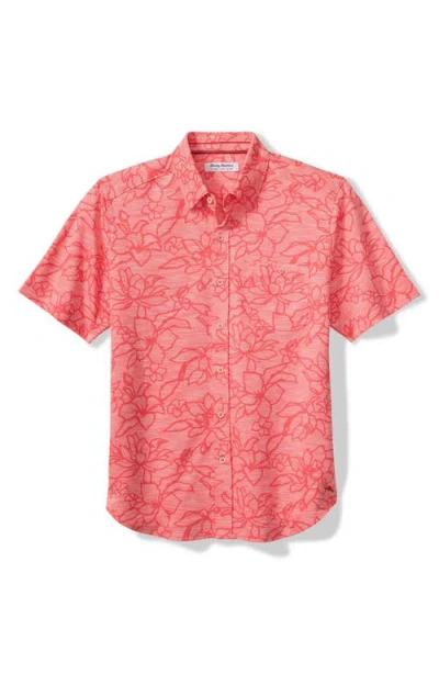 Tommy Bahama San Lucio Tides Floral Cotton Blend Jacquard Button-up Shirt In Pink
