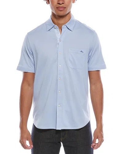 Tommy Bahama San Lucio Tri Leaf Geo Happy Hour Shirt In Blue