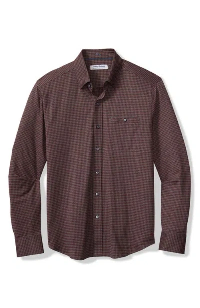 Tommy Bahama San Sebastian Microcheck Islandzone® Button-up Shirt In Burgundy