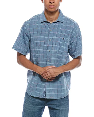 Tommy Bahama Sand Sunray Check Linen-blend Shirt In Blue