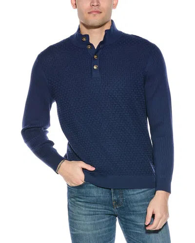 Tommy Bahama Sandbar Button Mock Pullover In Blue