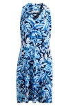 Tommy Bahama Sandy Flora Fresco Sleeveless Minidress In Coastline