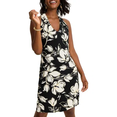 Tommy Bahama Sandy Floral Print Sleeveless Dress In Black
