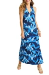 Tommy Bahama Sandy Seaside Brights Floral Sleeveless Maxi Dress In Island Navy