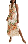 Tommy Bahama Sandy Solar Bloom Sleeveless Maxi Dress In Travertine