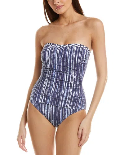 TOMMY BAHAMA TOMMY BAHAMA SANIBELLE BLUES BANDEAU ONE-PIECE