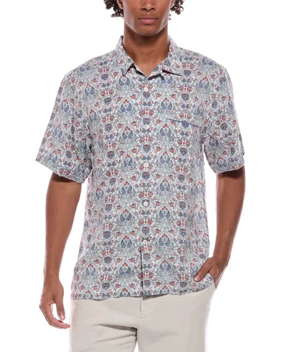 Tommy Bahama Santa Rosa Gardens Linen-blend Camp Shirt In Blue