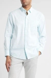 Tommy Bahama Sarasota Stretch Check Islandzone® Button-up Shirt In Aqua Mist