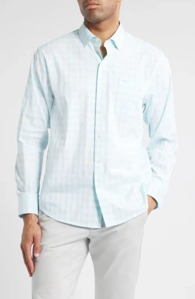 Tommy Bahama Sarasota Stretch Check Islandzone® Button-up Shirt In Aqua Mist