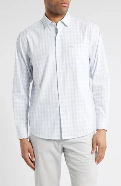 Tommy Bahama Sarasota Stretch Check Islandzone® Button-up Shirt In Fog Grey