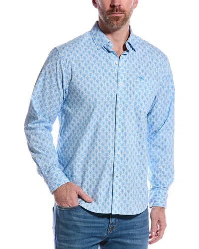 Tommy Bahama Sarasota Stretch Palm Tiles Islandzone® Shirt In Blue