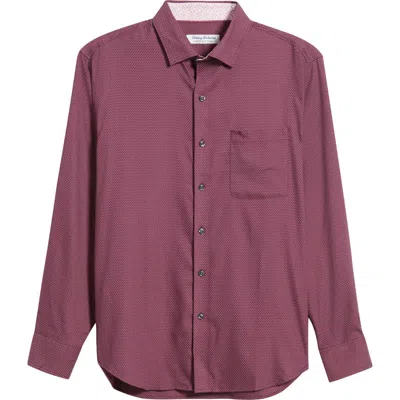 Tommy Bahama Sarasota Stretch Ventura Coast Solid White Islandzone® Button-up Shirt In Purple