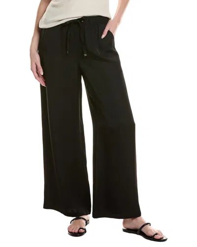 Tommy Bahama Satin High-rise Wide Leg Pant In Black