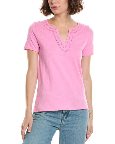Tommy Bahama Scallop Trim Lux T-shirt In Pink