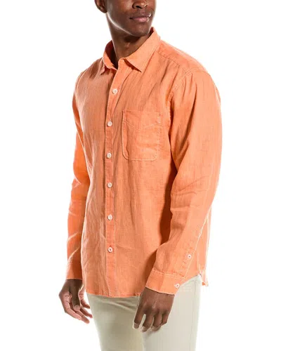 Tommy Bahama Sea Glass Breezer Linen Woven Shirt In Orange