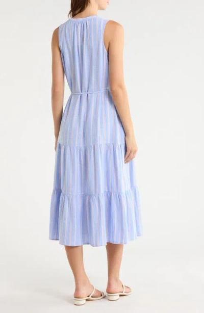 Tommy Bahama Sea Salt Bay Stripe Linen Blend Midi Dress In Purple