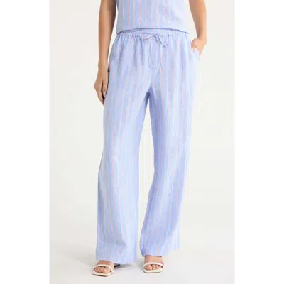 Tommy Bahama Sea Salt Bay Stripe Linen Drawstring Pants In Blue