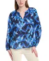 Tommy Bahama Seaside Brights Silk-blend Peasant Blouse In Blue