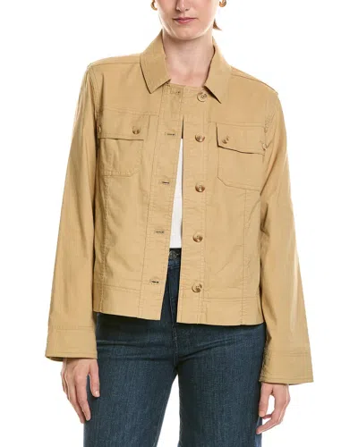 Tommy Bahama Seaside Linen-blend Crop Coat In Brown