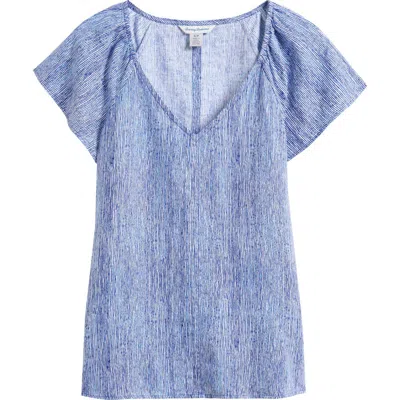 Tommy Bahama Shimmering Bay Linen Top In Blue