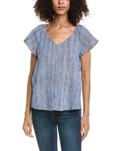Tommy Bahama Shimmering Bay V-neck Linen Top In Blue