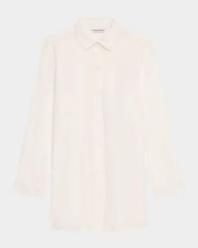 Tommy Bahama Shoreline Cotton Boyfriend Shirt In White