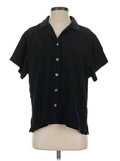 Pre-owned Tommy Bahama Short Sleeve Blouse In Black