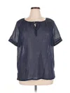 Tommy Bahama Short Sleeve Blouse In Blue